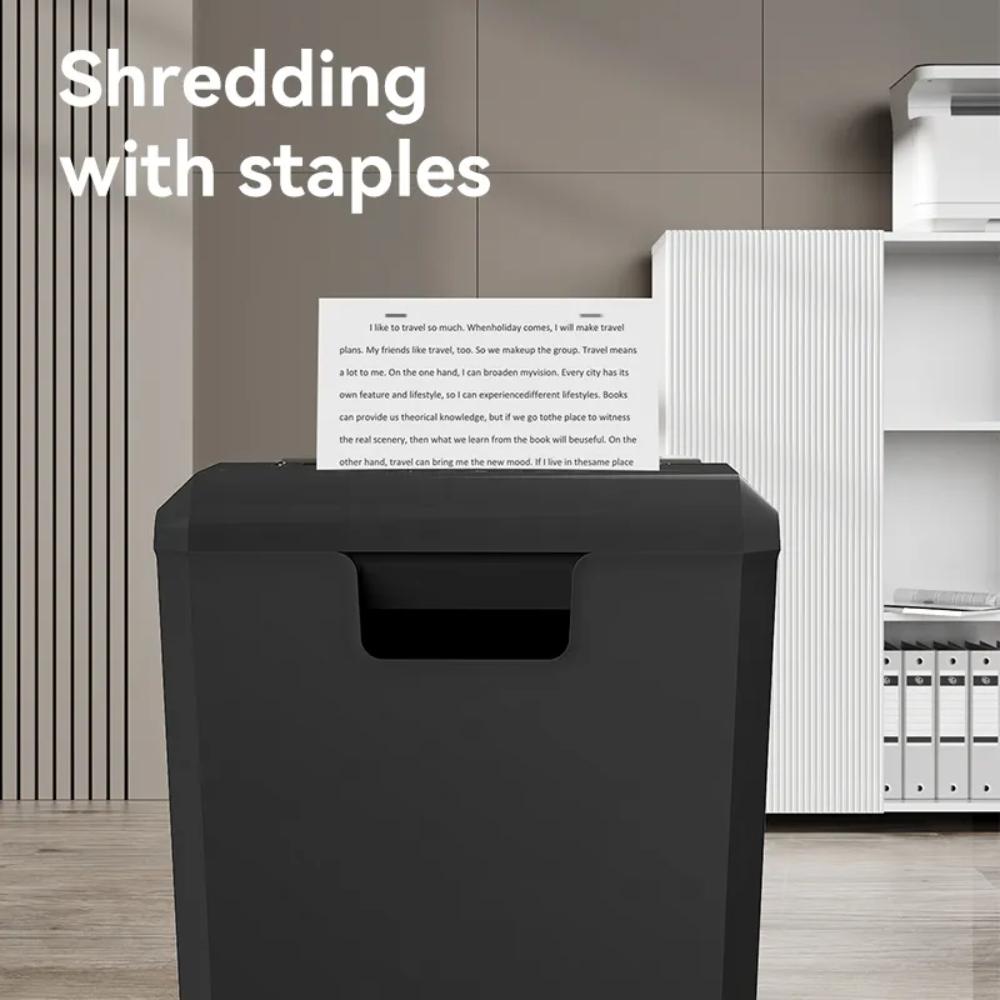Deli ET103SC P2 Small Paper Shredder | 6-Sheet Capacity | 10L Bin | Compact Strip-Cut Shredding Machine