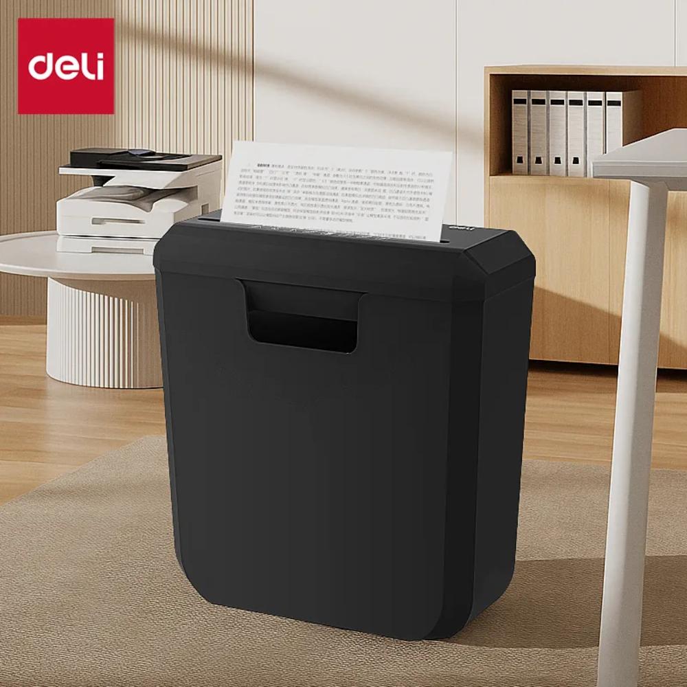 Deli ET103SC P2 Small Paper Shredder | 6-Sheet Capacity | 10L Bin | Compact Strip-Cut Shredding Machine