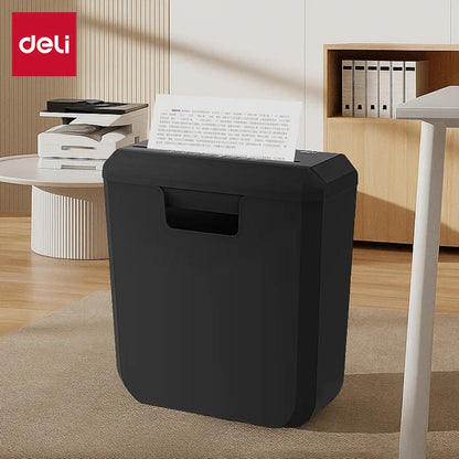 Deli ET103SC P2 Small Paper Shredder | 6-Sheet Capacity | 10L Bin | Compact Strip-Cut Shredding Machine