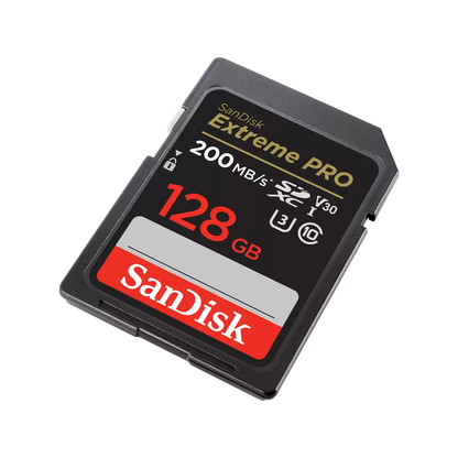 SanDisk Extreme Pro | SDXC UHS-I/U3 V30 Memory Card | Speed Up to 200MB/s | 128GB