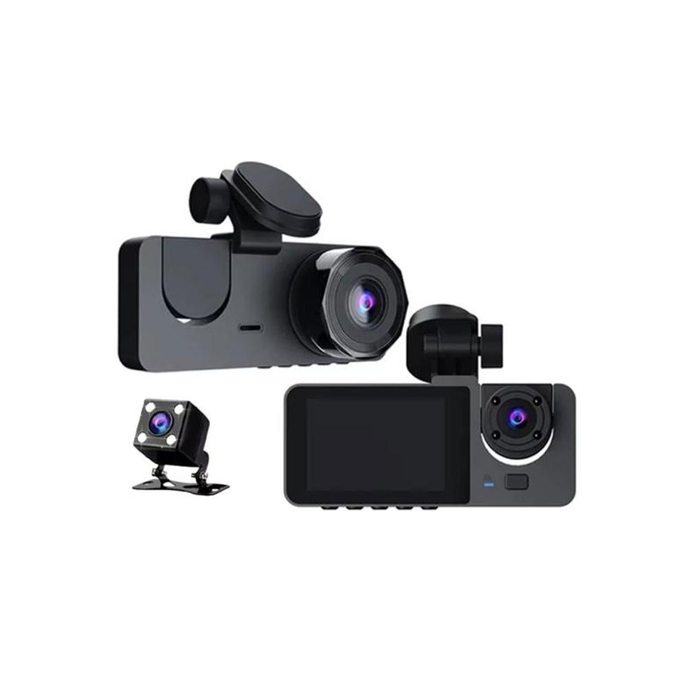 Y15 3-Channels WiFi Dash Cam | 1080P HD | Night Vision | Front + Interior + Rear | Parking Monitor