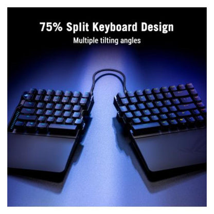 ASUS ROG Falcata 75% Split Gaming Keyboard | HFX V2 Magnetic Switches | Hall Sensor | 8K Polling Rate | Tri-Mode Connectivity | Hot-Swappable