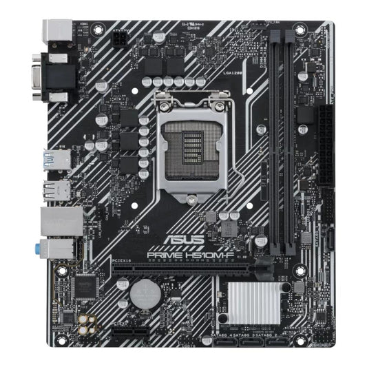 ASUS PRIME H510M-F Intel H510 Micro ATX Motherboard | LGA 1200 | 11th/10th Gen Intel Core | DDR4 3200MHz | PCIe 4.0 | 4× SATA 6Gb/s | USB 3.2 Gen 1 | 1Gb Ethernet