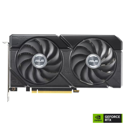 Asus GeForce RTX graphics card with dual fans on a white background