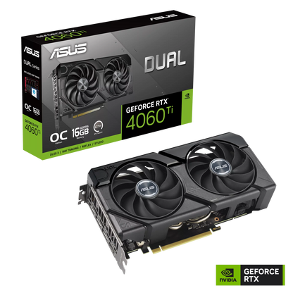 ASUS Dual NVIDIA GeForce RTX™ 4060 Ti EVO OC Edition 16GB GDDR6 | Gaming Graphics Card