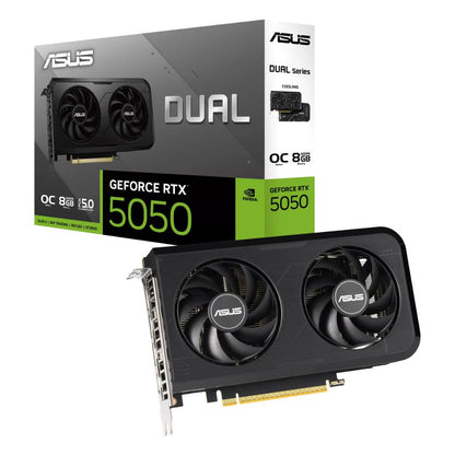 ASUS Dual GeForce RTX™ 5050 8GB GDDR6 OC Edition Graphics Card | 2560 CUDA Cores | 20Gbps | 128-bit | PCIe 5.0 | HDMI 2.1b | DisplayPort 2.1b | 4-Display Support