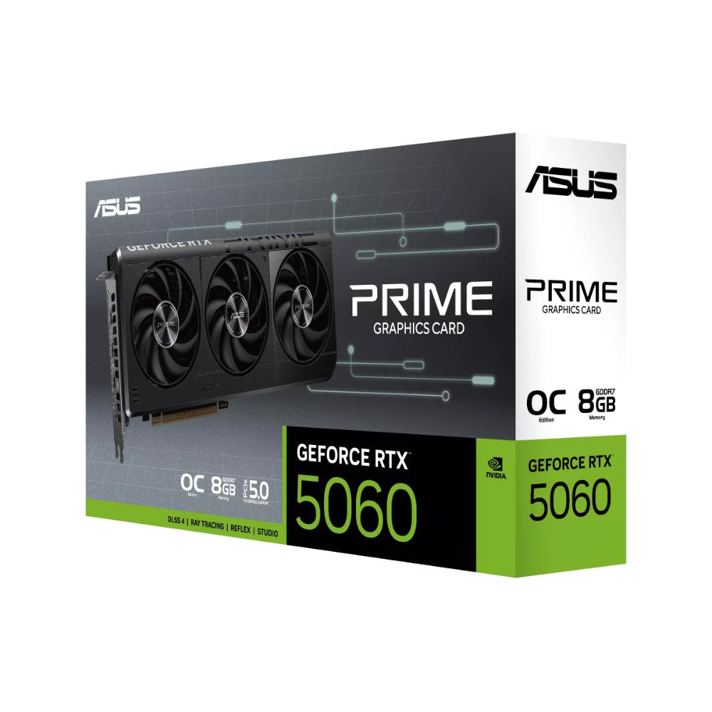 ASUS PRIME GeForce RTX 5060 OC Edition | 8GB GDDR7 | PCIe 5.0 | Triple-Fan | DLSS 4 | Ray Tracing