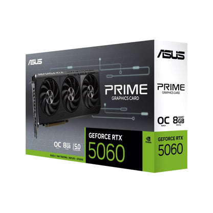 ASUS PRIME GeForce RTX 5060 OC Edition | 8GB GDDR7 | PCIe 5.0 | Triple-Fan | DLSS 4 | Ray Tracing