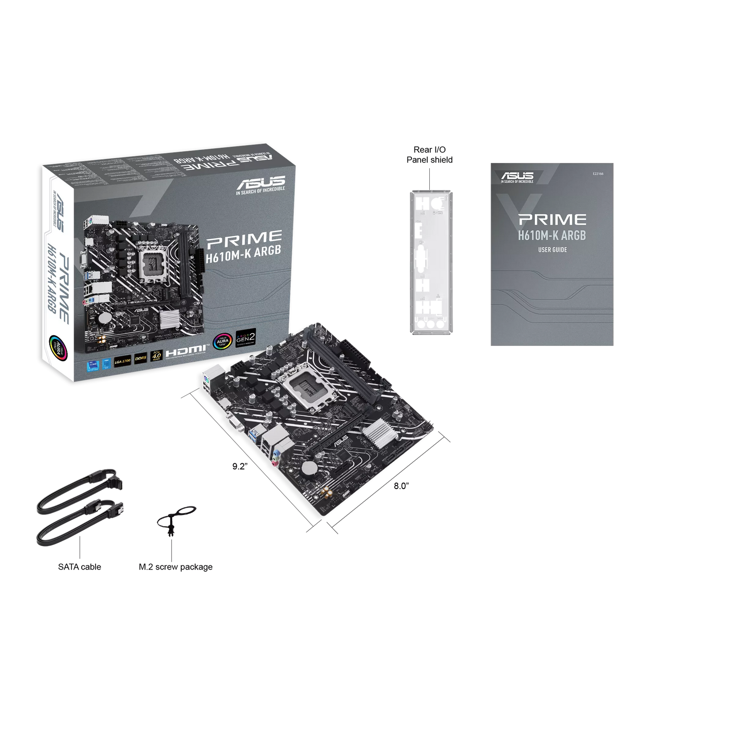 ASUS PRIME H610M-K ARGB D5 | Micro-ATX Motherboard with DDR5 & Aura Sync RGB