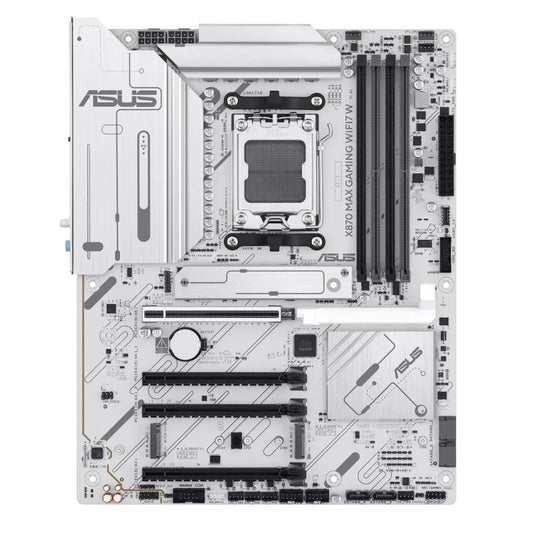 ASUS X870 MAX GAMING WIFI7 W Motherboard | AMD X870 | AM5 | DDR5 256GB | PCIe 5.0 | Wi-Fi 7 | 2.5GbE | USB4 40Gbps | ATX