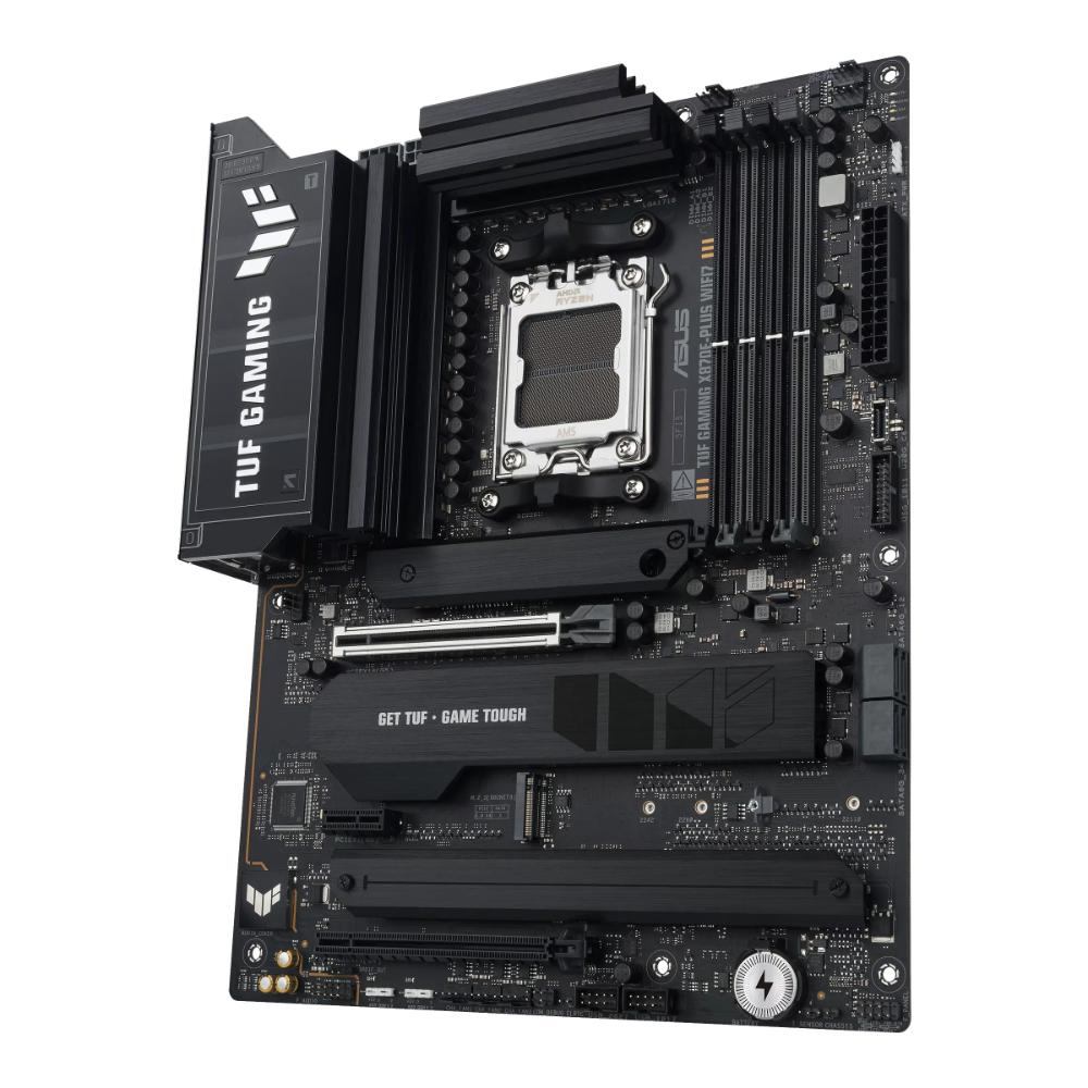 ASUS TUF GAMING X870E-PLUS WIFI7 Motherboard | AMD X870E | AM5 | DDR5 256GB | PCIe 5.0 | Wi-Fi 7 | 2.5GbE | USB4 40Gbps | 30W USB-C PD | ATX