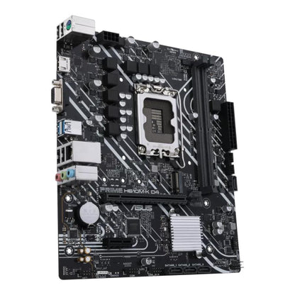 ASUS PRIME H610M-K D4 Intel H610 Micro ATX Motherboard | LGA 1700 | 14th/13th/12th Gen Intel Core | DDR4 3200MHz | PCIe 4.0 | M.2 PCIe 3.0 x4 | 4× SATA 6Gb/s | HDMI 4K@60Hz | 1Gb Ethernet