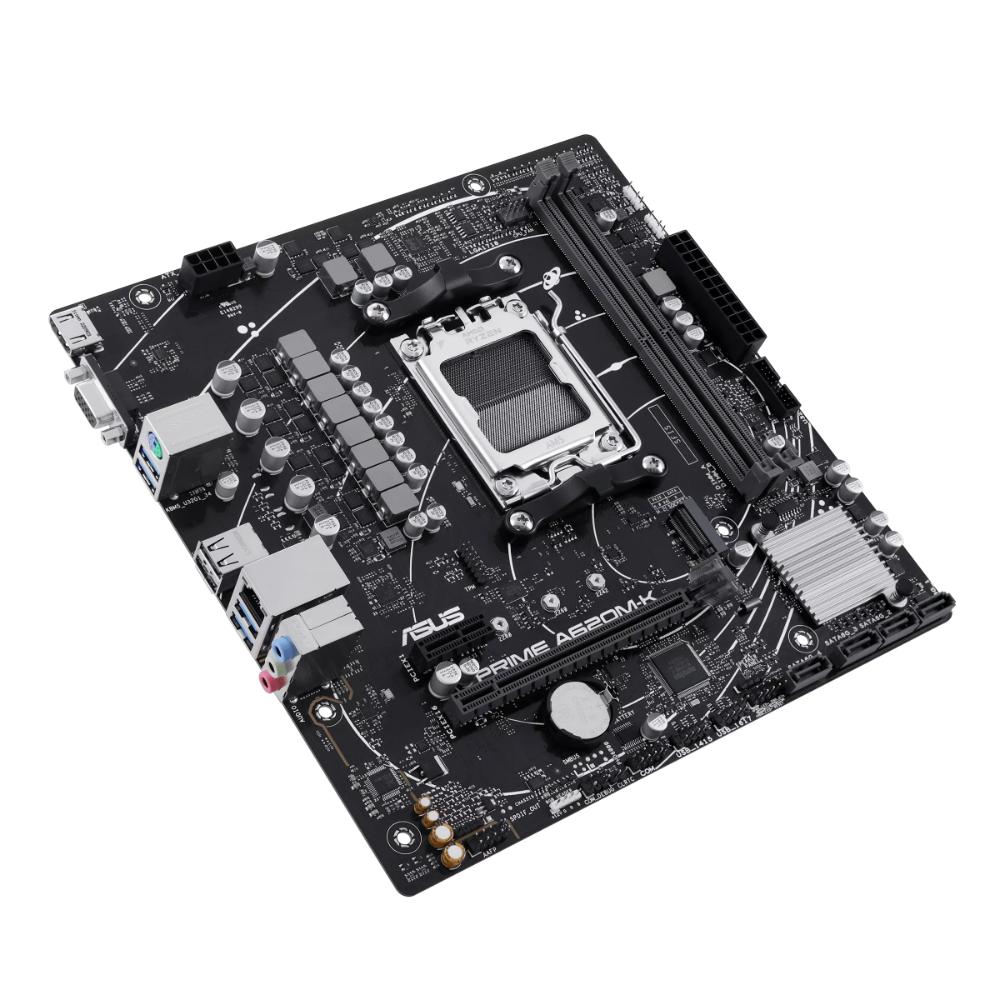 ASUS PRIME A620M-K-CSM AMD A620 DDR5 micro-ATX Motherboard | AM5 | PCIe 4.0 | DDR5 | AI Ready