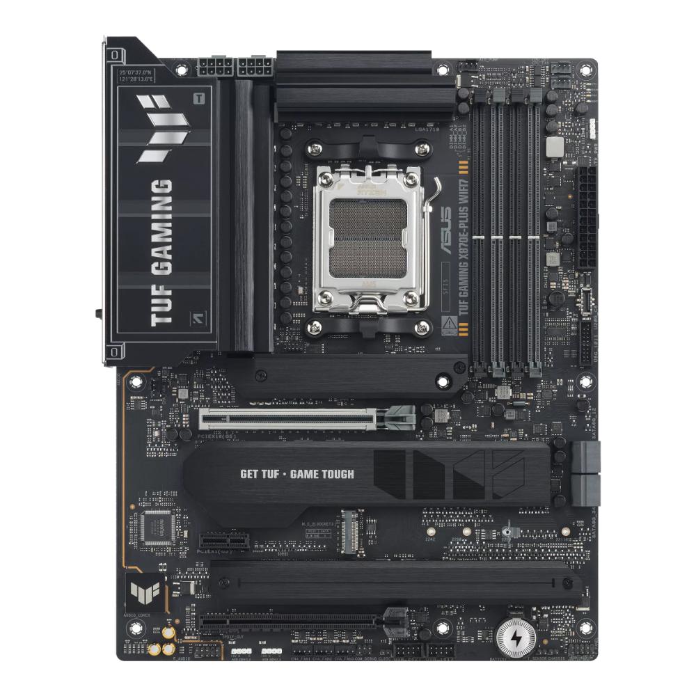 ASUS TUF GAMING X870E-PLUS WIFI7 Motherboard | AMD X870E | AM5 | DDR5 256GB | PCIe 5.0 | Wi-Fi 7 | 2.5GbE | USB4 40Gbps | 30W USB-C PD | ATX