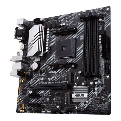 ASUS PRIME B550M-A WIFI II Micro-ATX Motherboard | AMD B550 Chipset, AM4 Socket, PCIe 4.0, Dual M.2, Wi-Fi 6, USB 3.2 Gen 2, and Aura Sync RGB