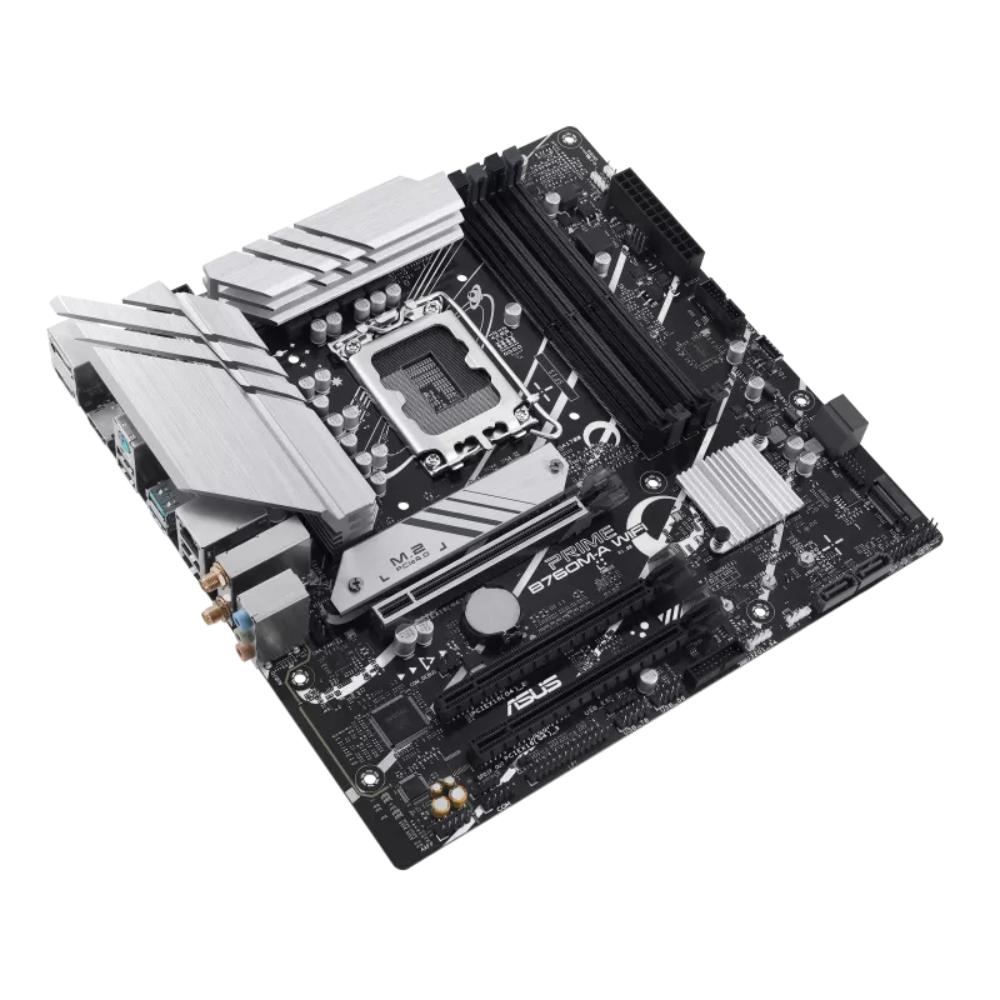 ASUS Prime B760M-A WIFI Motherboard | Intel B760 | LGA 1700 | mATX | DDR5 | Wi-Fi 6 | 2.5Gb Ethernet | PCIe 4.0 | 2× M.2 | HDMI | DisplayPort | USB Type-C | Aura Sync