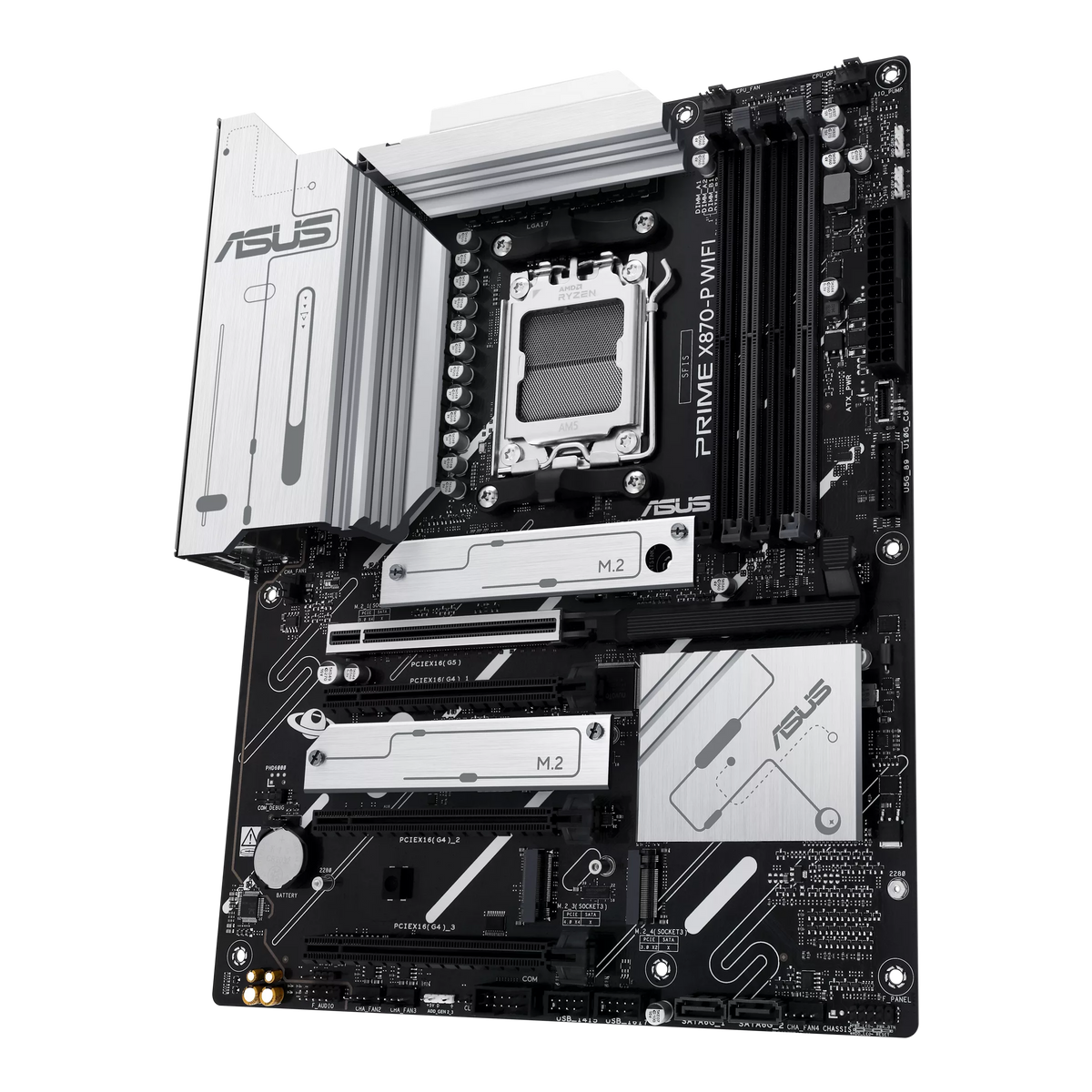 ASUS PRIME X870-P WIFI-CSM AMD AM5 ATX Motherboard | Ryzen 9000/8000/7000 | 256GB DDR5 | 8000+MT/s (OC) | Wi-Fi 7 | 2.5Gb LAN | 4× M.2 | PCIe 5.0