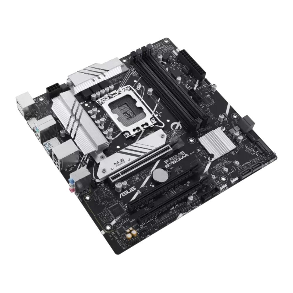 ASUS Prime B760M-A Motherboard | Intel B760 | LGA 1700 | mATX | DDR5 | PCIe 4.0 | 2× M.2 | 2.5Gb Ethernet | DisplayPort | 2× HDMI | USB 3.2 Gen 2 | USB Type-C | Aura Sync