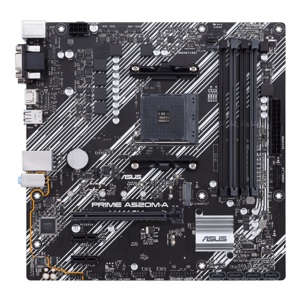 ASUS PRIME A520M-A II | Micro-ATX Motherboard | AMD AM4 Socket | DDR4 | PCIe 3.0 | Essential Connectivity