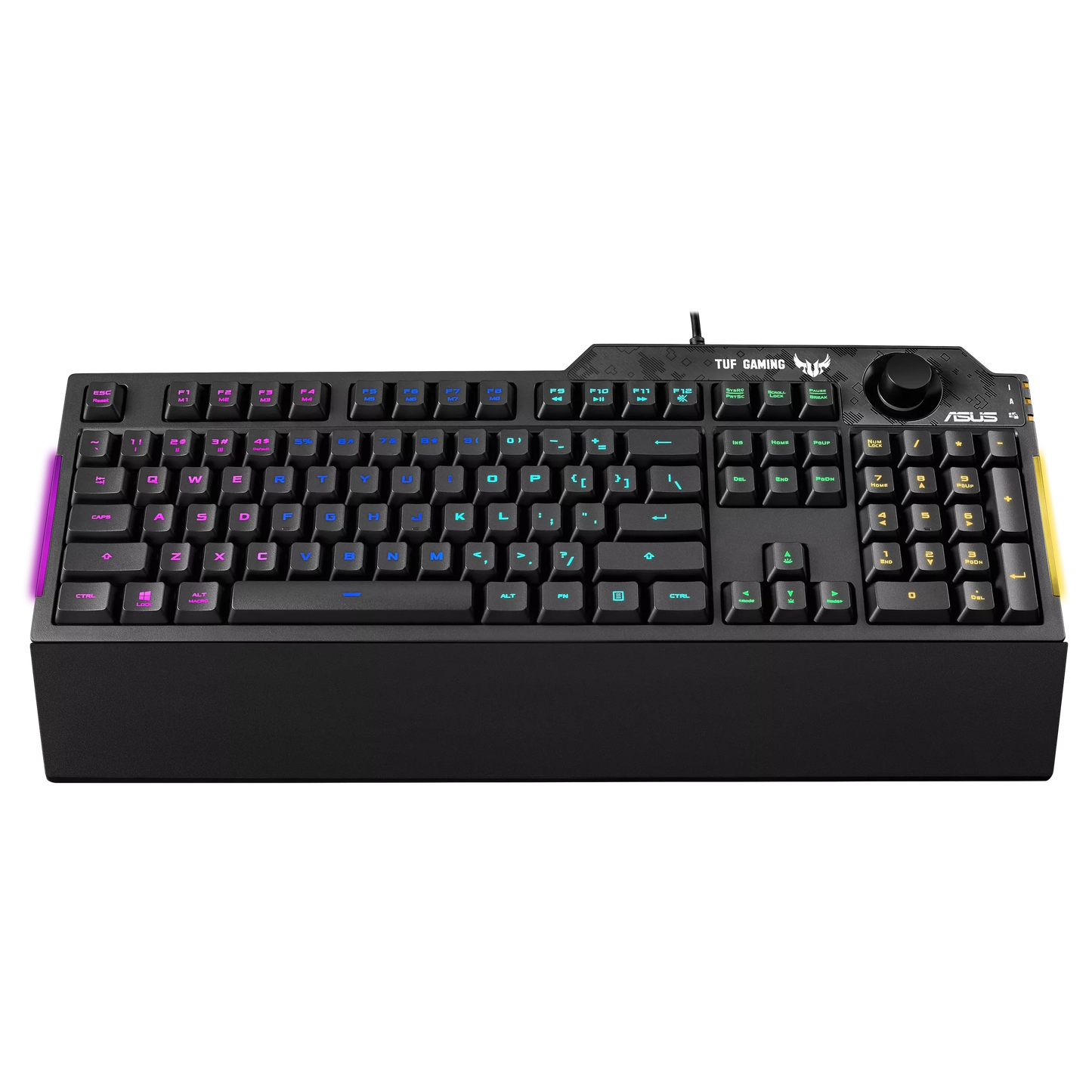 ASUS TUF Gaming K1 RGB Keyboard | Tactile Switches | 19-Key Rollover | Dedicated Volume Knob | Spill-Resistant | Side Light Bar | Armoury Crate | Detachable Wrist Rest