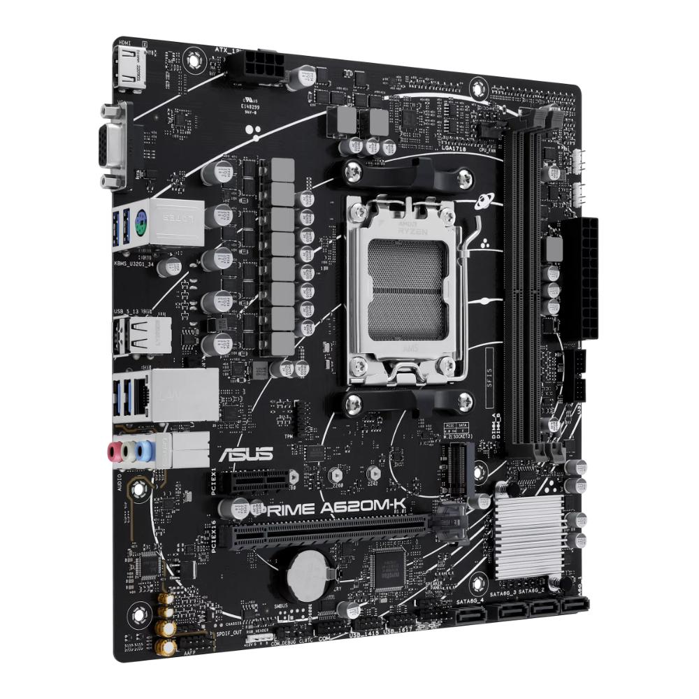 ASUS PRIME A620M-K-CSM AMD A620 DDR5 micro-ATX Motherboard | AM5 | PCIe 4.0 | DDR5 | AI Ready