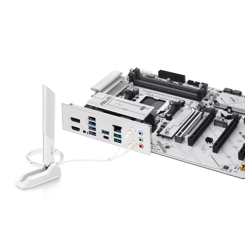 ASUS B850 MAX GAMING WIFI W AMD AM5 ATX Motherboard | Ryzen 9000/8000/7000 | 256GB DDR5 | 8000+MT/s (OC) | Wi-Fi 6E | 2.5Gb LAN | 3× M.2 | PCIe 5.0