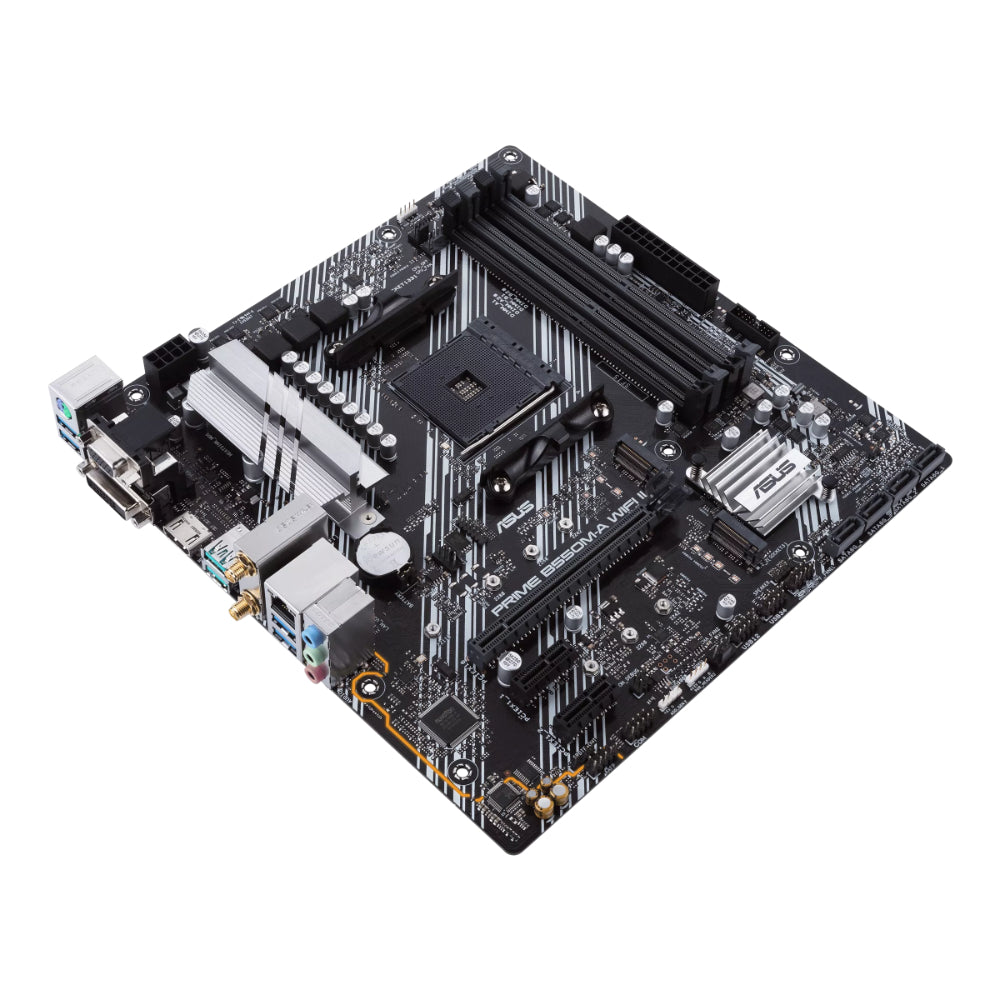 ASUS PRIME B550M-A WIFI II Micro-ATX Motherboard | AMD B550 Chipset, AM4 Socket, PCIe 4.0, Dual M.2, Wi-Fi 6, USB 3.2 Gen 2, and Aura Sync RGB