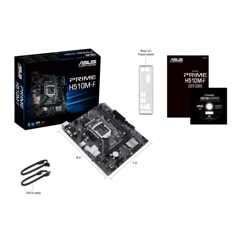 ASUS PRIME H510M-F D4 | Intel® H510 (LGA 1200) Micro-ATX Motherboard with PCIe 4.0 | D-Sub | USB 3.2 Gen 1 Type-A | SATA 6 Gbps, Realtek 1 Gb Ethernet