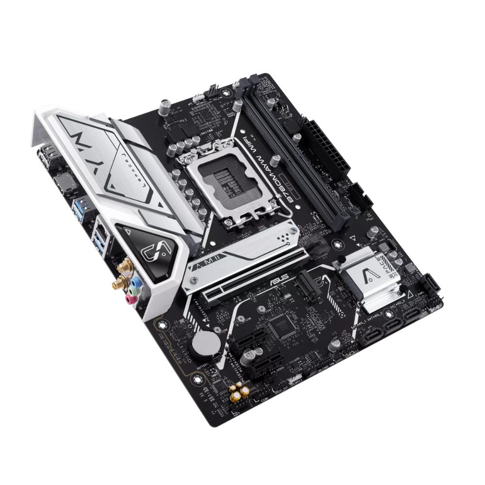 ASUS B760M-AYW WIFI Motherboard | Intel B760 | LGA 1700 | DDR5 | WiFi 6 | 2.5Gb Ethernet | 2 × M.2 PCIe 4.0 | mATX | HDMI | Aura Sync