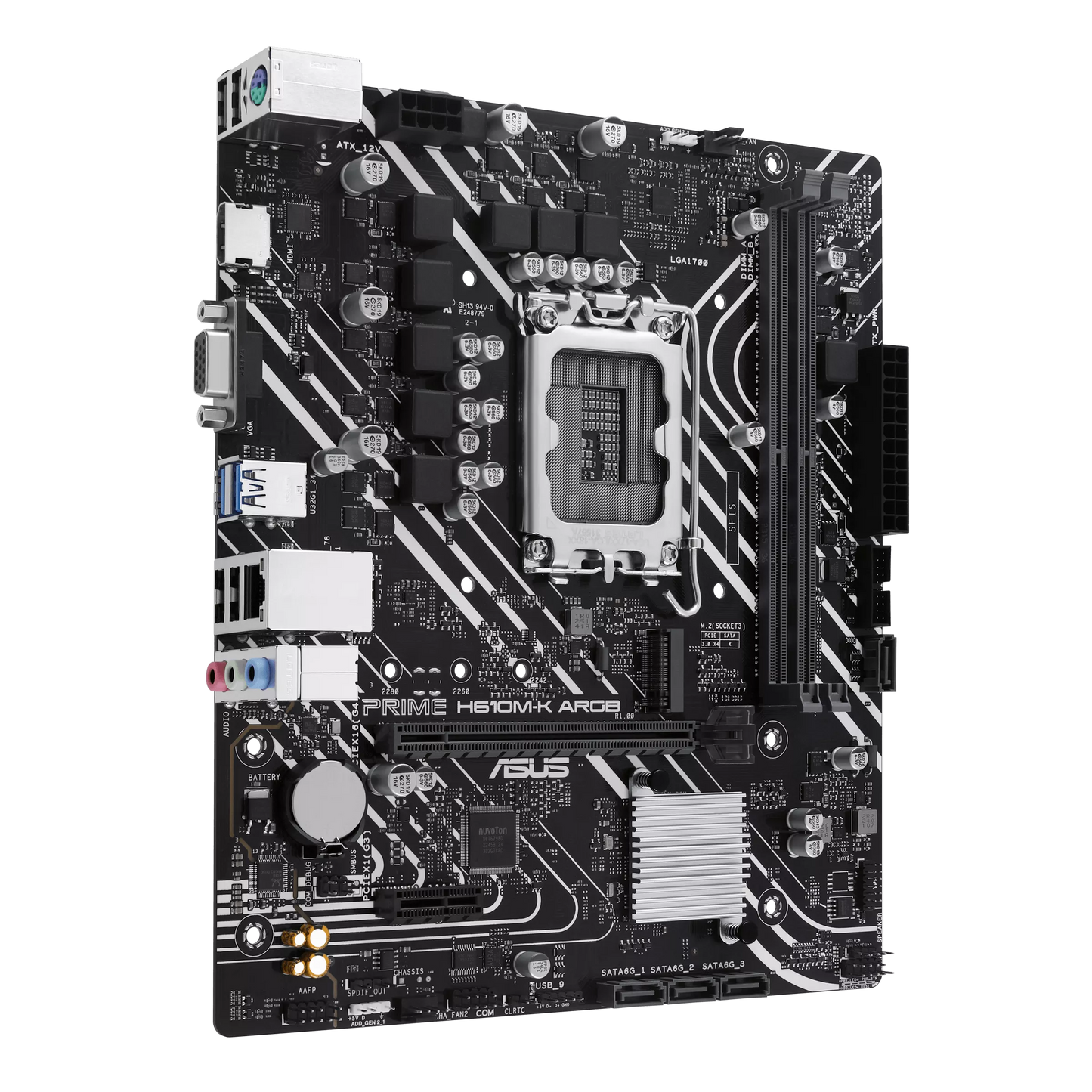 ASUS PRIME H610M-K ARGB D5 | Micro-ATX Motherboard with DDR5 & Aura Sync RGB