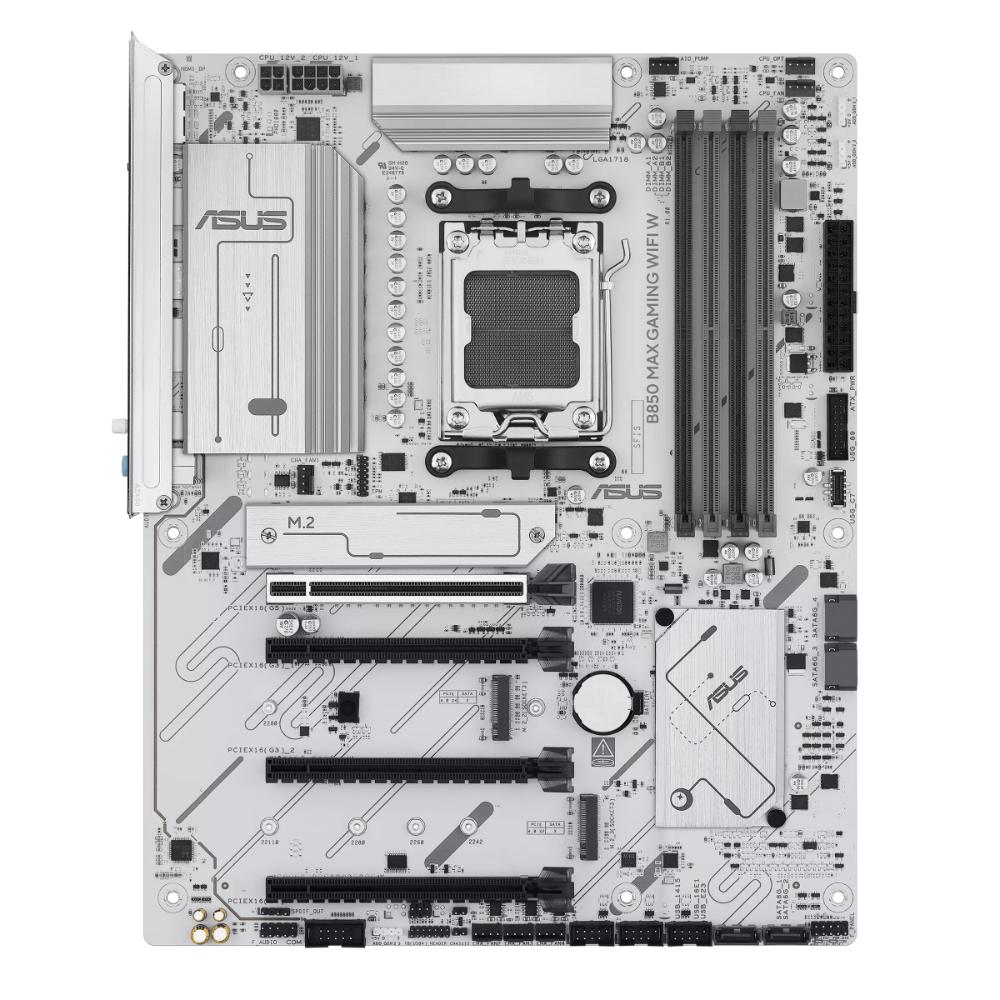 ASUS B850 MAX GAMING WIFI W AMD AM5 ATX Motherboard | Ryzen 9000/8000/7000 | 256GB DDR5 | 8000+MT/s (OC) | Wi-Fi 6E | 2.5Gb LAN | 3× M.2 | PCIe 5.0