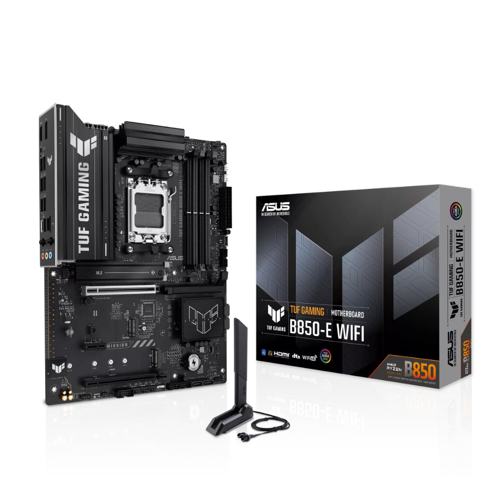 ASUS TUF GAMING B850-E WIFI AMD AM5 ATX Motherboard | Ryzen 9000/8000/7000 | 256GB DDR5 | 8000+MT/s (OC) | Wi-Fi 6E | 2.5Gb LAN | 3× M.2 | PCIe 5.0