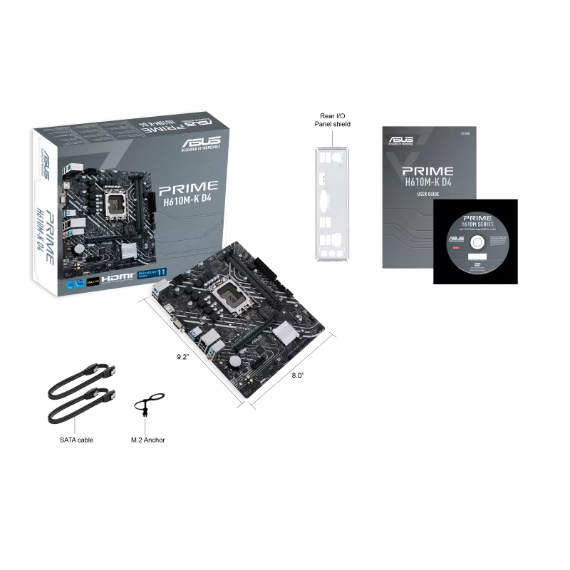 ASUS PRIME H610M-K D4 | Intel® H610 (LGA 1700) mic-ATX Motherboard