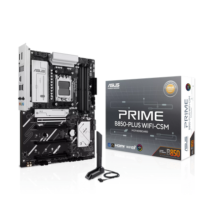 ASUS PRIME B850-PLUS WIFI-CSM AMD AM5 ATX Motherboard | Ryzen 9000/8000/7000 | 256GB DDR5 | 8000+MT/s (OC) | Wi-Fi 6E | 2.5Gb LAN | 3× M.2 | PCIe 5.0