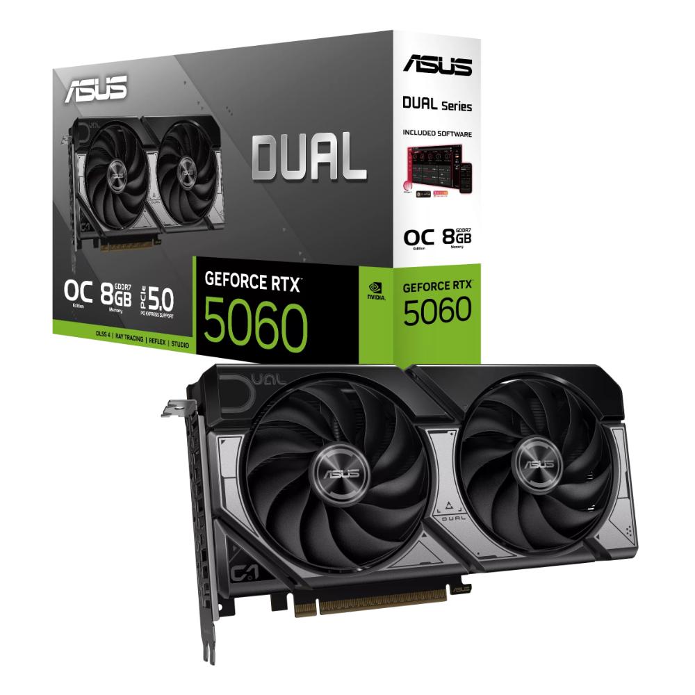 ASUS Dual GeForce RTX™ 5060 OC Edition 8GB GDDR7 Graphics Card | Dual Fans | PCIe 5.0 | DLSS 4 | Ray Tracing