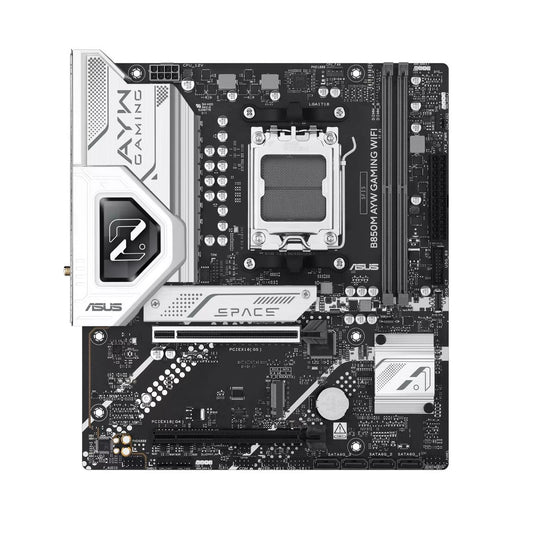 ASUS B850M AYW GAMING WIFI | AMD B850 | AM5 | DDR5 | Ryzen 9000/8000/7000 | PCIe 5.0 | Wi-Fi 6 | 2.5Gb LAN | Dual M.2 | micro-ATX