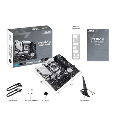 ASUS PRIME B760M-A WIFI DDR5 Intel® B760 mATX Motherboard | LGA1700 | PCIe 4.0 | Wi-Fi 6 | DDR5