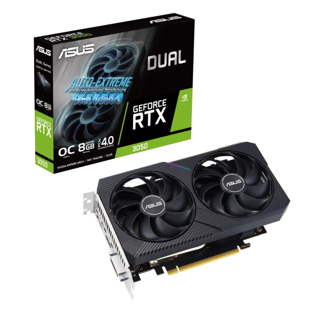 ASUS Dual GeForce RTX™ 3050 V2 OC Edition 8GB – Next-Gen Gaming in a Compact Powerhouse