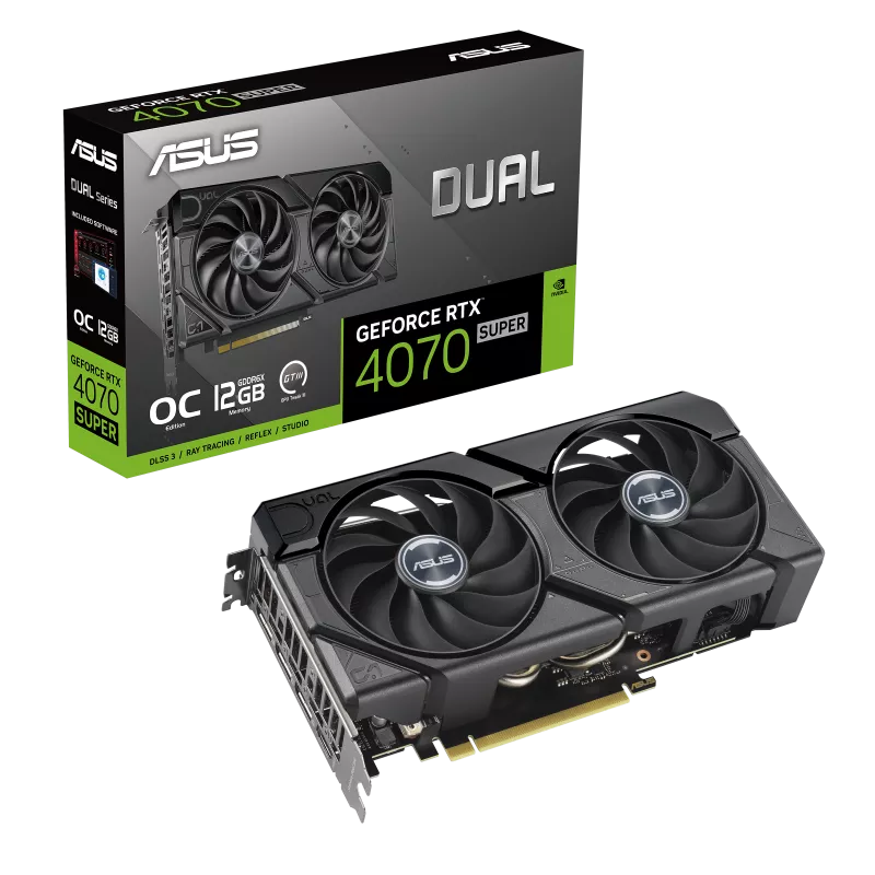 ASUS Dual NVIDIA GeForce RTX™ 4070 SUPER EVO OC Edition 12GB GDDR6X | Gaming Graphics Card