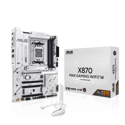 ASUS X870 MAX GAMING WIFI7 W Motherboard | AMD X870 | AM5 | DDR5 256GB | PCIe 5.0 | Wi-Fi 7 | 2.5GbE | USB4 40Gbps | ATX