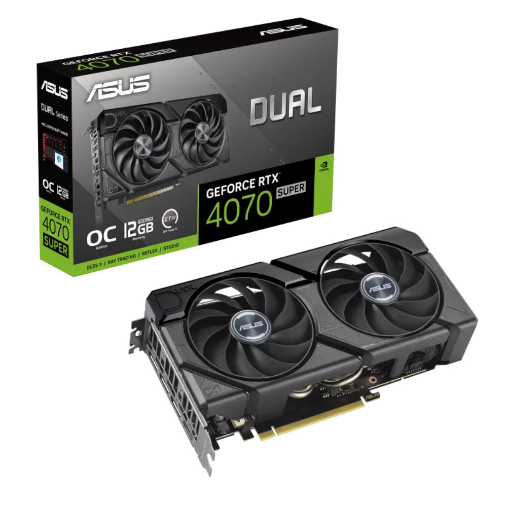 ASUS Dual GeForce RTX 4070 SUPER EVO OC Edition 12GB | Compact Powerhouse for 1440p and 4K Gaming