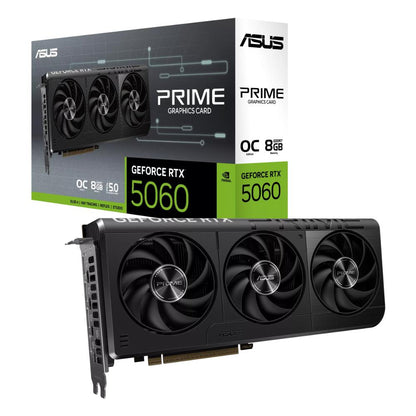 ASUS PRIME GeForce RTX 5060 OC Edition | 8GB GDDR7 | PCIe 5.0 | Triple-Fan | DLSS 4 | Ray Tracing
