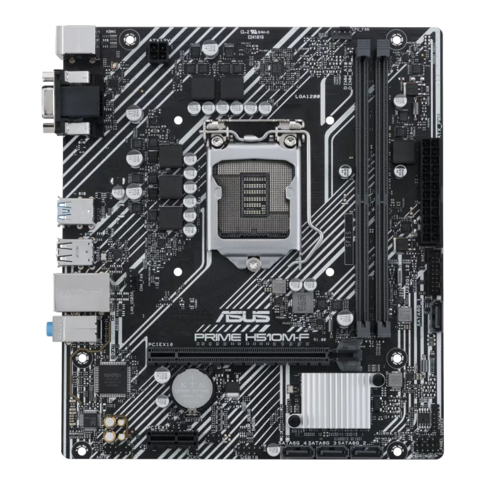 ASUS PRIME H510M-F D4 | Intel® H510 (LGA 1200) Micro-ATX Motherboard with PCIe 4.0 | D-Sub | USB 3.2 Gen 1 Type-A | SATA 6 Gbps, Realtek 1 Gb Ethernet