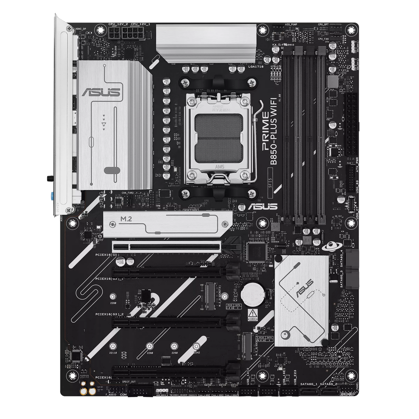 ASUS PRIME B850-PLUS WIFI-CSM AMD AM5 ATX Motherboard | Ryzen 9000/8000/7000 | 256GB DDR5 | 8000+MT/s (OC) | Wi-Fi 6E | 2.5Gb LAN | 3× M.2 | PCIe 5.0