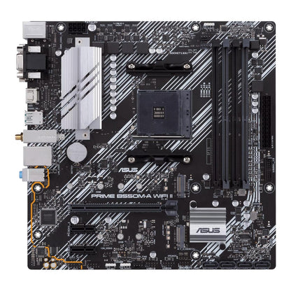 ASUS PRIME B550M-A WIFI II | AMD B550 | AM4 | DDR4 | Wi-Fi 6 | Dual M.2 | PCIe 4.0 | 1Gb LAN | mATX | Aura Sync