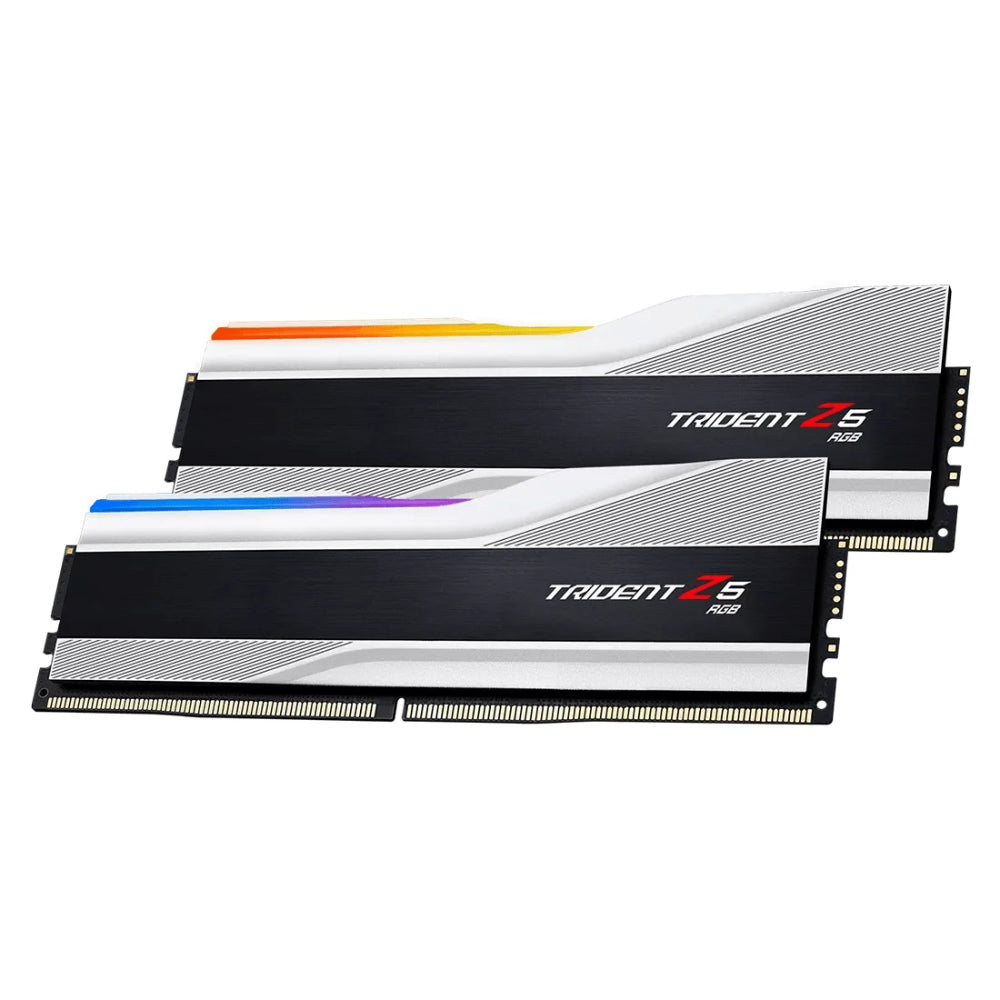 G Skill Trident Z5 RGB DDR5 Desktop Memory | 32GB (2x16GB) Kit | 6400MT/s | CL36-36-36-96 | 1.40V | Intel XMP | Black / White