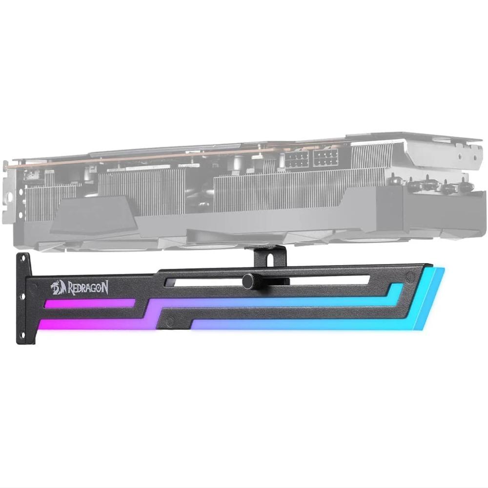 Redragon GCP03 ARGB GPU Support Bracket (Black) | Adjustable Graphics Card Holder | 5V 3-Pin ARGB