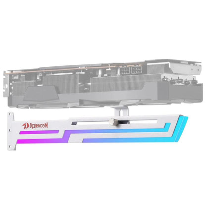 Redragon GCP03W ARGB GPU Support Bracket (White) | Adjustable Graphics Card Holder | 5V 3-Pin ARGB