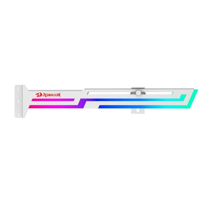 Redragon GCP03W ARGB GPU Support Bracket (White) | Adjustable Graphics Card Holder | 5V 3-Pin ARGB