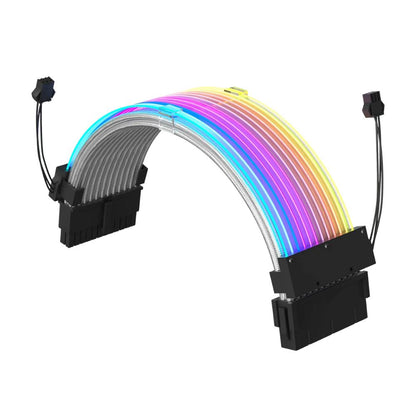 Redragon GCP06 24-Pin ARGB Power Extension Cable | 5V 3-Pin ARGB | 18AWG | Addressable RGB Lighting | Black